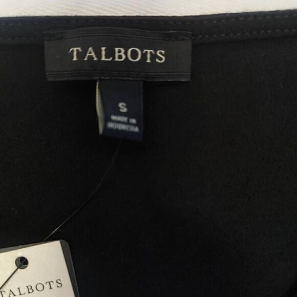 Talbots Black Faux Wrap Dress 3/4 Sleeve NWT Size S D13 - Picture 6 of 8